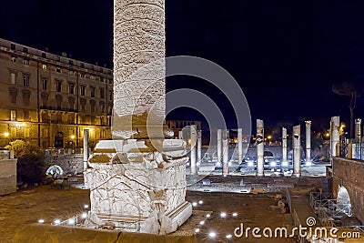 Trajan's column, in the Forum of Trajan in Rome Stock Photo