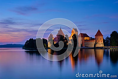 Trakai Island Castle in lake Galve, Lithuania Stock Photo
