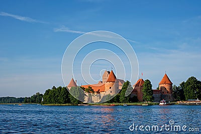 Trakai Island Castle in lake Galve, Lithuania Stock Photo