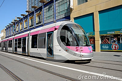 Tram along Corporation Street, Birmingham. Editorial Stock Photo