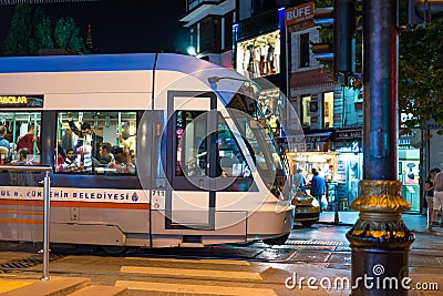 Tram in downtown in Istanbul Editorial Stock Photo