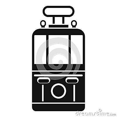 Tram front view icon, simple style Vector Illustration