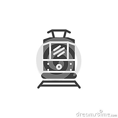 Tram front view vector icon Vector Illustration