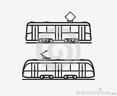 Tram icon. City public transport sign or symbol. Vector illustration Vector Illustration