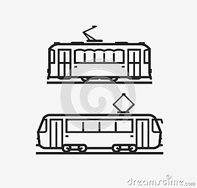 Tram icon. City public transport sign. Vector illustration Vector Illustration