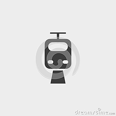 Tram Icon in a flat design in black color. Vector illustration eps10 Vector Illustration