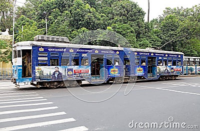 Tram in Kolkata, India Editorial Stock Photo