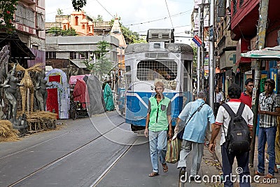 Tram in Kolkata, India Editorial Stock Photo