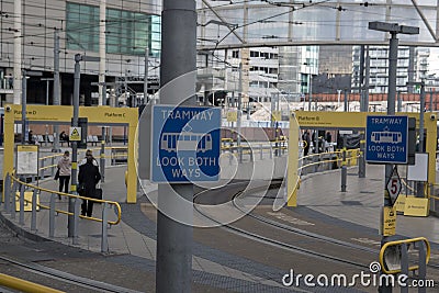 Tram Line Inside Victoria Station Manchester England 2019 Editorial Stock Photo