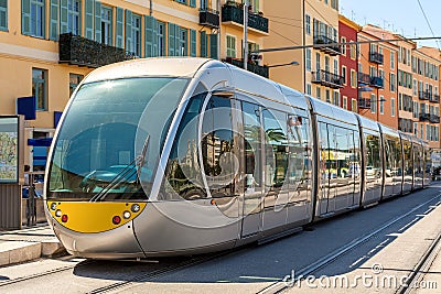 Tram in Nice, France. Stock Photo