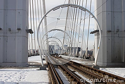 Tram rail - RAW format Editorial Stock Photo