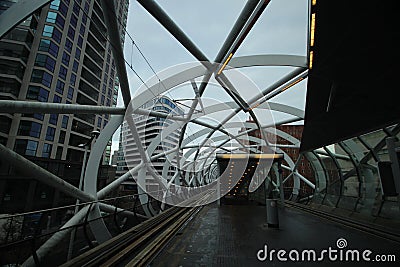 Tram station Beatrixpark in The Hague with the nickname fishnet stockings due to its shape of viaduct Editorial Stock Photo