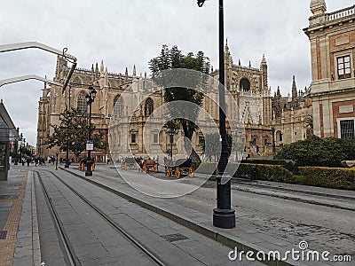 Tram Station Royal Alcazar Carriages Editorial Stock Photo