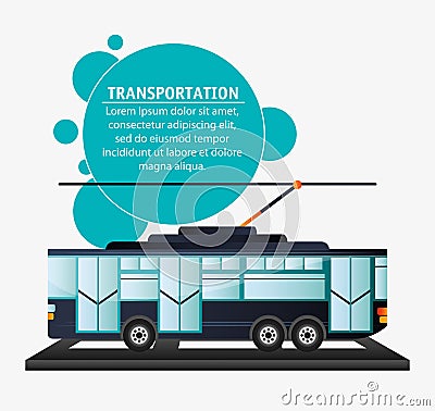 Tram urban passenger transport Vector Illustration
