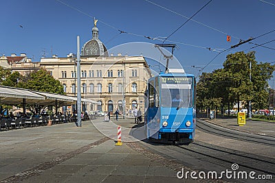 A Tram in Zagreb, Croatia Editorial Stock Photo