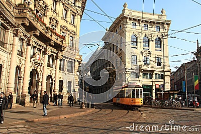 Tramcar in Milan, Italy Editorial Stock Photo