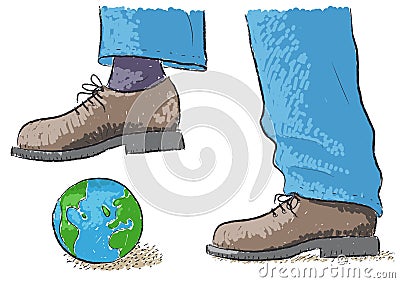 Trample the world Vector Illustration