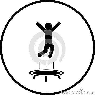 Trampoline jumping man symbol vector illustration Vector Illustration