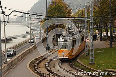 Trams in Budapest Editorial Stock Photo