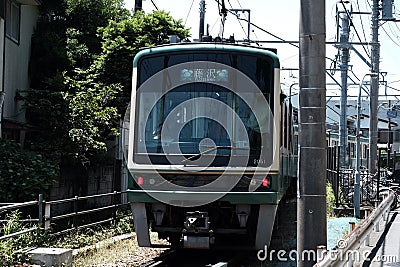 Trams in Kamakura Editorial Stock Photo