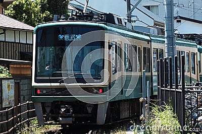 Trams in Kamakura Editorial Stock Photo