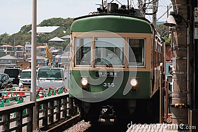 Trams in Kamakura Editorial Stock Photo