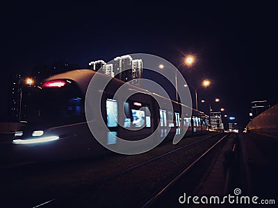 trams running across the Wuhan city china Editorial Stock Photo