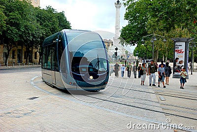 A Tramway in Bordeaux Editorial Stock Photo