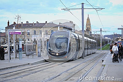 Tramway in Bordeaux Editorial Stock Photo