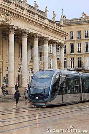 Tramway in Bordeaux Editorial Stock Photo