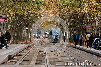 Tramway in Bordeaux Editorial Stock Photo