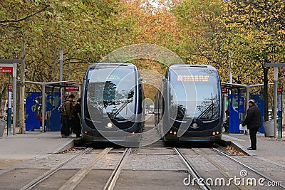 Tramway in Bordeaux Editorial Stock Photo