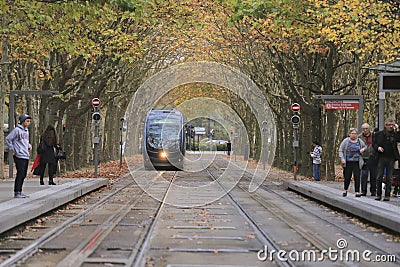 Tramway in Bordeaux Editorial Stock Photo