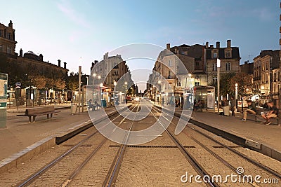 Tramway in Bordeaux Editorial Stock Photo