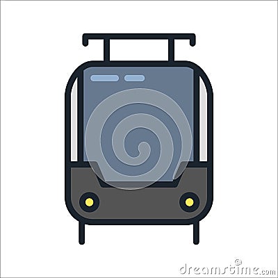 Tramway Icon Color Illustration Design Vector Illustration