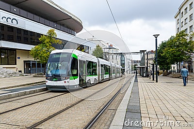 Tramway in Nantes, France Editorial Stock Photo