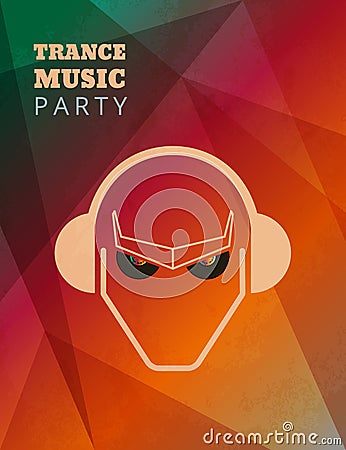 Trance music party poster Vector Illustration