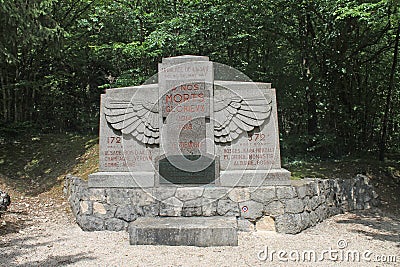 Tranchee de la Soif WW1 memorial near St Mihiel, France Editorial Stock Photo