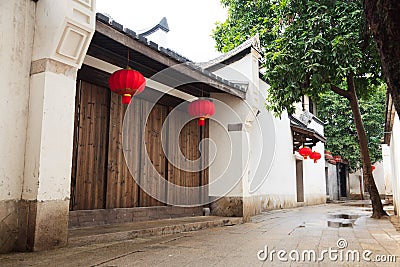 Tranqui Chinese traditional alley. Stock Photo