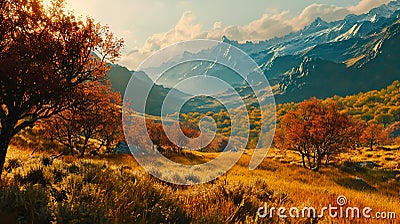 A tranquil autumn landscape Stock Photo