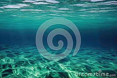 tranquil background of serene rippled surfaces in shades of blue, green, and aqua, resembling the calm waters of a tropical ocean Stock Photo