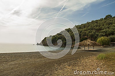 Tranquil beach in Lesvos Island, Greece Stock Photo