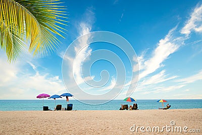 Tranquil beach scene for travel inspirational Stock Photo