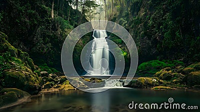 Tranquil Falls in Rei da Prata, Brazil's Hidden Gem. Concept Waterfalls, Nature Photography, Hidden Stock Photo