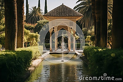 Tranquil Garden Pavilion Stock Photo