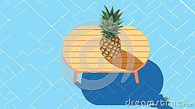 Tranquil Gardenscapes A Solapunk Perspective Rendering Of Pineapple On Table Stock Photo