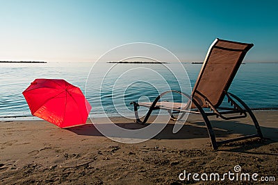 Tranquil morning beach Stock Photo