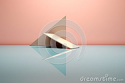 tranquil minimalistic background with a single diagonal line, creating a sense of serenity and balance Stock Photo