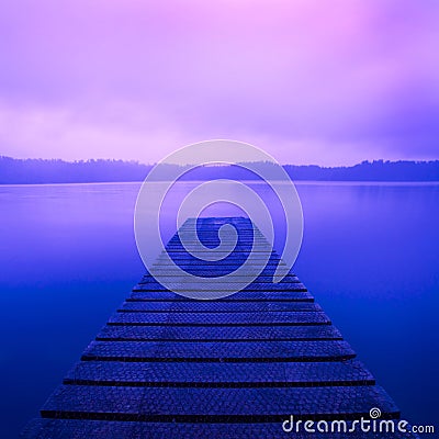 Tranquil Peaceful Lake at Sunrise Natural Concept Stock Photo