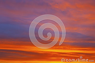 Tranquil red canvas of the evening sky Stock Photo